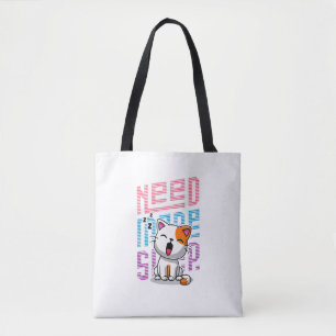 Brauche mehr Schlaf Lustiger Katzen-Cute-Gähnen- Tasche