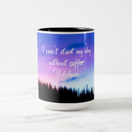 Brauchen Kaffee Funny Sprichwort Zweifarbige Tasse