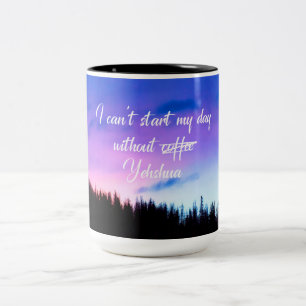 Brauchen Kaffee Funny Sprichwort Zweifarbige Tasse