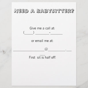 Brauchen Sie ein BabySitter? Flyer