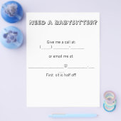 Brauchen Sie ein BabySitter? Flyer (Einzeln)