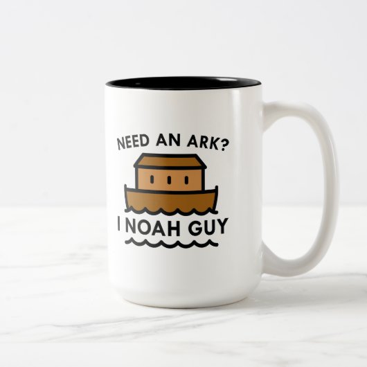 Brauchen Sie eine Arche? Ich Noah Typ. Zweifarbige Tasse (Rechts)