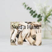 Brauchen Sie eine Hand? Postkarte (Stehend Vorderseite)