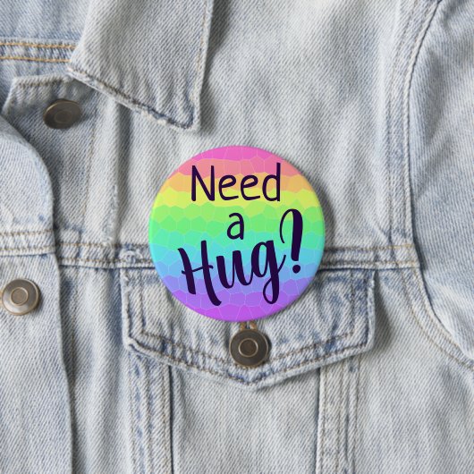 Brauchen Sie eine Umarmung? Regenbogenknopf Button (Beispiel)