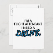 Brauchen Sie einen Drink - Flugbegleiter Postkarte (Vorne/Hinten)