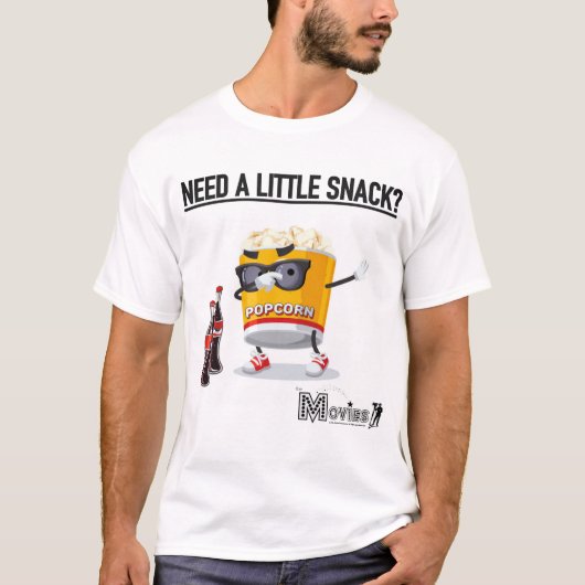 "Brauchen Sie einen kleinen Imbiss?" Popcorn Buddy T-Shirt (Vorderseite)