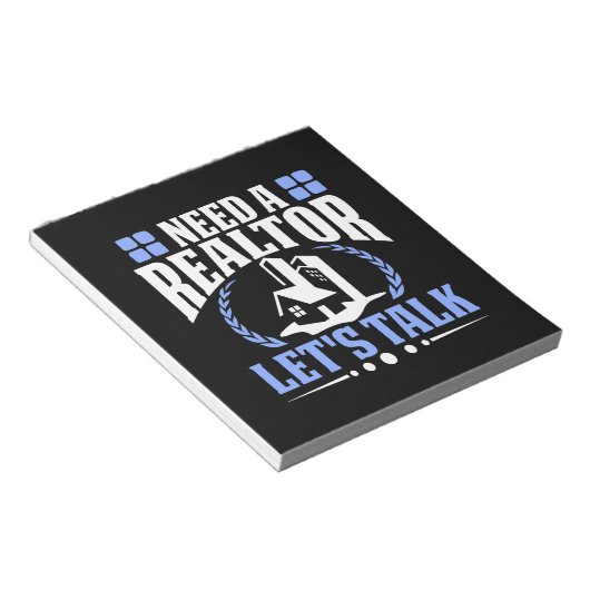 Brauchen Sie einen Realtor? Reales Anwesen Agent v Notizblock (angewinkelt)