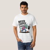 Brauchen Sie Kaffee oder Gehirn Premium Design T-Shirt (Vorne ganz)