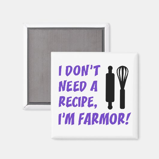 Brauchen Sie kein Rezept Farmor schwedische Oma Magnet (Vorderseite/Rückseite)
