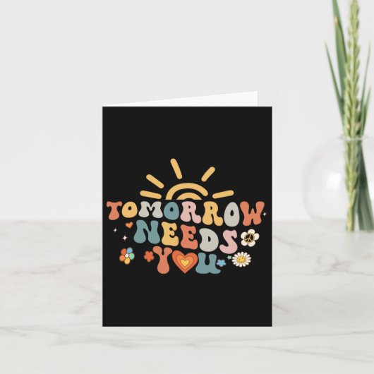 Brauchen Sie Mental Health Awareness Groovy Retro Karte (Vorderseite)