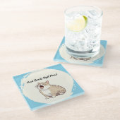 Brauchen Sie Snacks direkt Meow Glass Untersetzer (Schrägansicht)