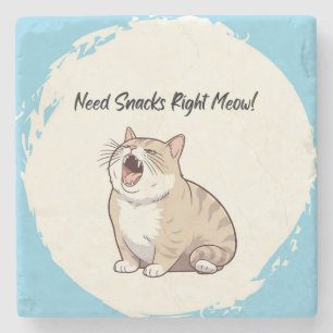 Brauchen Sie Snacks direkt Meow Marmor Untersetzer