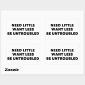 Brauchen Sie wenig Woll weniger ungestört Rechteckiger Aufkleber (Blatt)