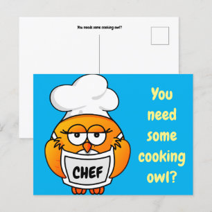 Brauchst du eine Eule zum Kochen? Postkarte