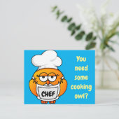 Brauchst du eine Eule zum Kochen? Postkarte (Stehend Vorderseite)