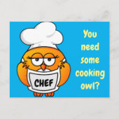 Brauchst du eine Eule zum Kochen? Postkarte (Vorderseite)