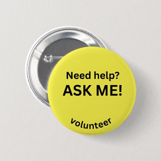 Brauchst du Hilfe? Frag mir! Volunteer Button (Vorne & Hinten)
