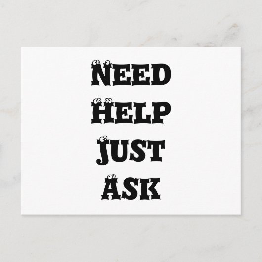 Brauchst du Hilfe Postkarte (Vorderseite)