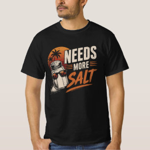 Braucht Mehr Salz Vintage Strand Sonnenuntergang L T-Shirt