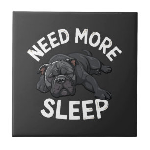Braucht Mehr Schlaf Bulldogge Illustration Entspan Fliese
