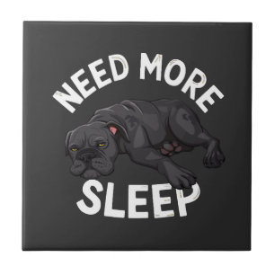 Braucht Mehr Schlaf Müder Hund Illustration für Hu Fliese