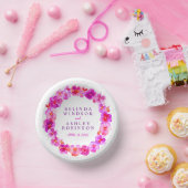 Brauchtum des Hochzeitsrosa Wasserfarbenkreises Pappteller (Party)