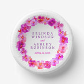 Brauchtum des Hochzeitsrosa Wasserfarbenkreises Pappteller (Vorderseite)