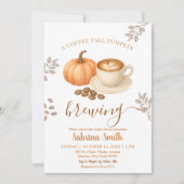 Braucinnamon Cosy Fall Pumpkin Baby Dusche Einladung (Vorderseite)