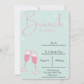 Braudusche in Rosa und Babyblau - Einladung (Vorderseite)