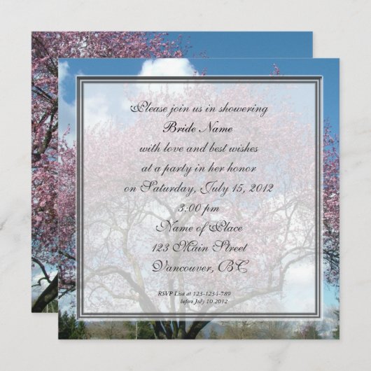 Braudusche, Kirschblütenbaum Einladung (Vorne/Hinten)