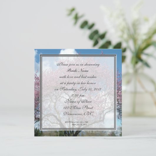 Braudusche, Kirschblütenbaum Einladung (Stehend Vorderseite)