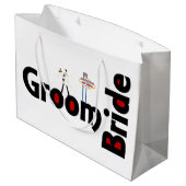 Braue & Groom Las Vegas Wedding Geschenktasche Große Geschenktüte (Rückseite Schrägansicht)
