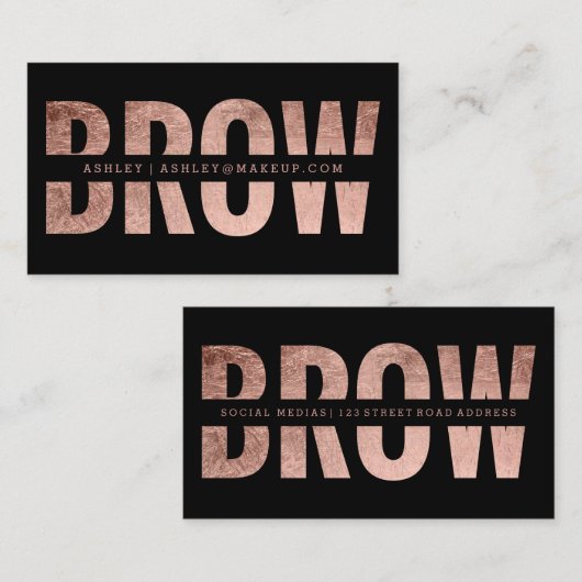 Braue herausgeschnittenes visitenkarte (Vorne/Hinten)