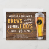 Brauen bevor ich Dos Brauerei Hochzeit Probe Holz Einladung (Vorderseite)