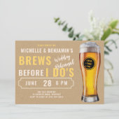 Brauen bevor ich Dos Brauerei Hochzeitskur Probe K Einladung (Stehend Vorderseite)