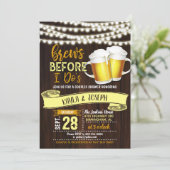 Brauen bevor ich Paare Dusche Einladung (Stehend Vorderseite)