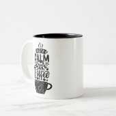 Brauen Glück: Behalt Ruhe und mache einen Kaffee Zweifarbige Tasse (Vorderseite Links)