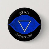 Brauen-Intuitions-blauer Chi Chakra Knopf Button (Vorderseite)