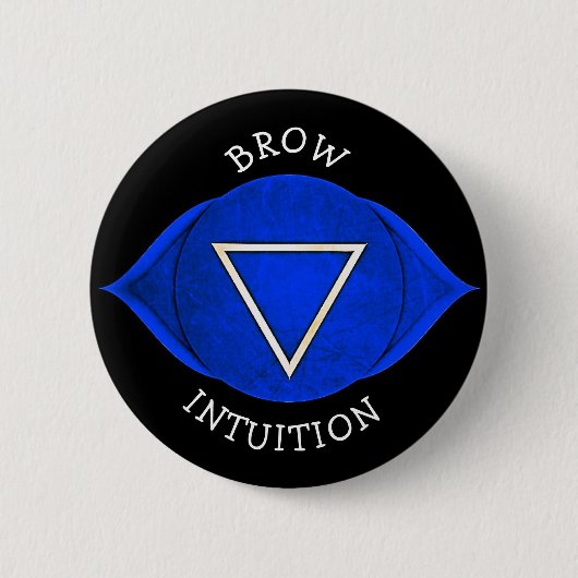 Brauen-Intuitions-blauer Chi Chakra Knopf Button (Vorderseite)