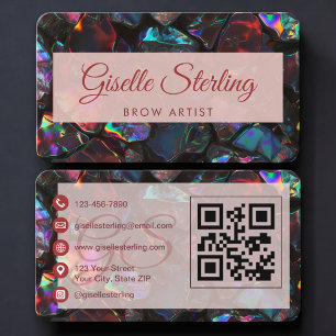 Brauen-Künstler Opal Black QR Code Visitenkarte