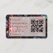 Brauen-Künstler Opal Black QR Code Visitenkarte (Rückseite)