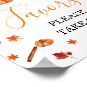 Brauen Pumpkin Gewürz Kaffee Baby Duschfavoriten Poster (Ecke)