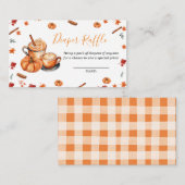 Brauen Pumpkin Spice Baby Dusche Windel Raffle Begleitkarte (Vorne/Hinten)