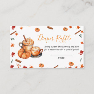 Brauen Pumpkin Spice Baby Dusche Windel Raffle Begleitkarte