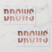 Brauen schnitten Imitat-Rosengoldtypographiemarmor Visitenkarte (Vorne/Hinten)