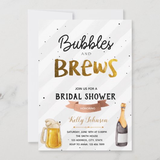 Brauen und Brauen Brause Einladung (Vorderseite)