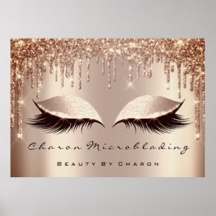 Brauen Wimpern Make-up Browns  Rose Spark Braut Poster