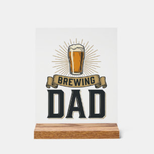 Brauender Papa Bier Vintage Gravur Shirt Design_1 Acrylschild