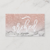 Brauenlogotypographie-RosengoldGlittermarmor Visitenkarte (Vorderseite)