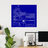 Brauerei Blueprint Poster (Heimbüro)